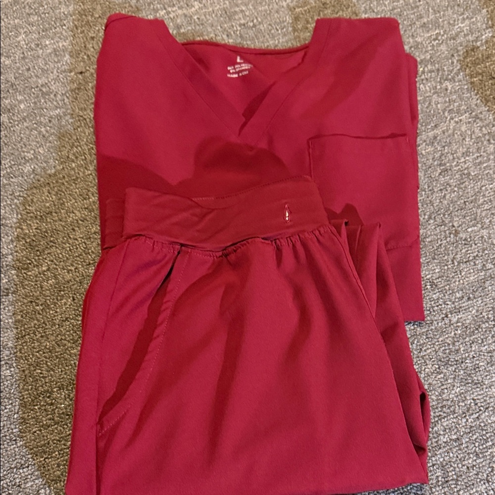 Red Scrub Set